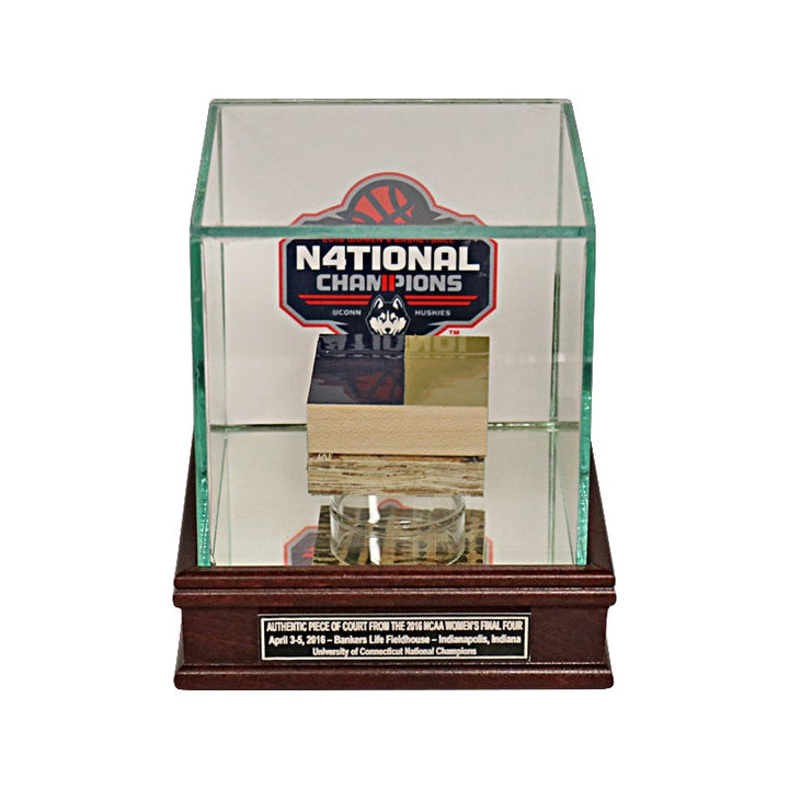 University of Connecticut 2" x 2" 2016 Women's Final Four Court Piece in Glass Display Case