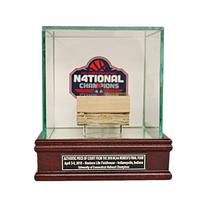 University of Connecticut 2" x 2" 2016 Women's Final Four Court Piece in Glass Display Case