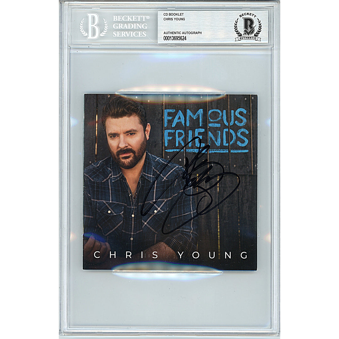 Chris Young Signed Famous Friends CD Cover Country Music Beckett Authentic Auto Slab