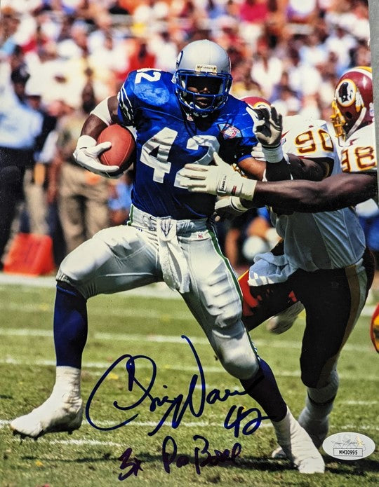 Chris Warren Seattle Seahawks Signed 8x10 and Inscribed 3x Pro Bowl (JSA)