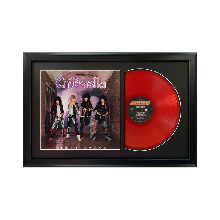 Cinderella Night Songs Vinyl Record & Cover Professionally Framed 17.5 x 26.5 Wall Display with a Black Mat