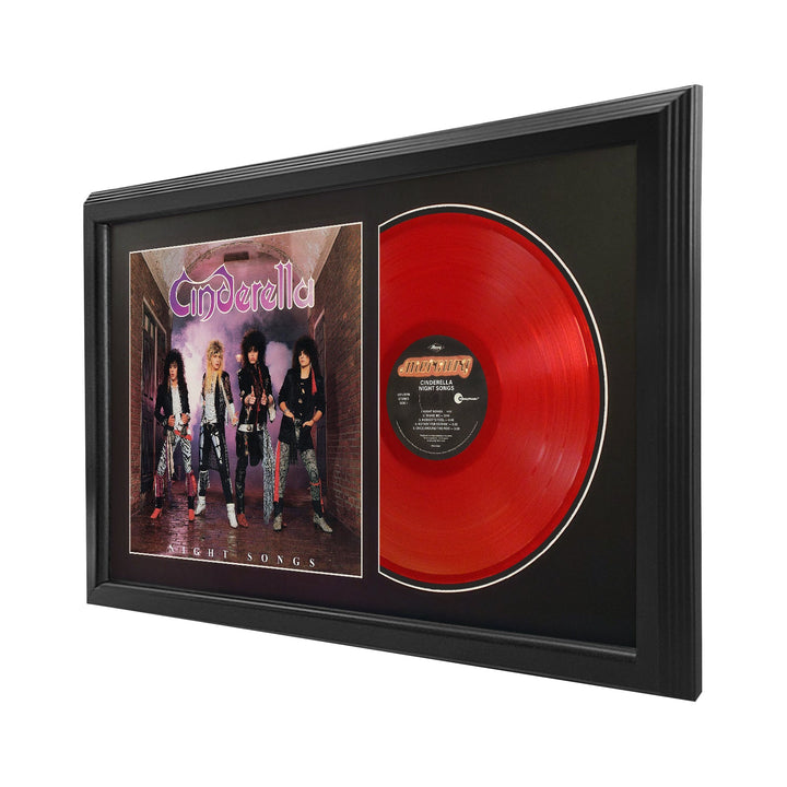 Cinderella Night Songs Vinyl Record & Cover Professionally Framed 17.5 x 26.5 Wall Display with a Black Mat