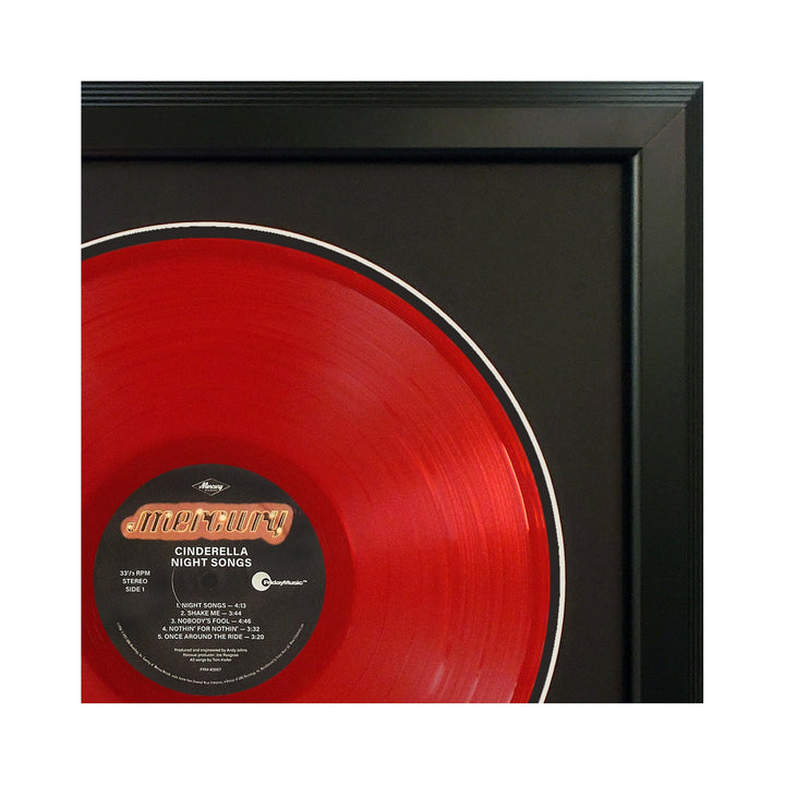 Cinderella Night Songs Vinyl Record & Cover Professionally Framed 17.5 x 26.5 Wall Display with a Black Mat