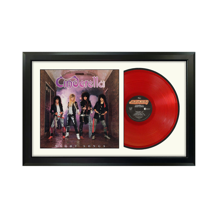 Cinderella Night Songs Vinyl Record & Cover Professionally Framed Wall Display with a White Mat
