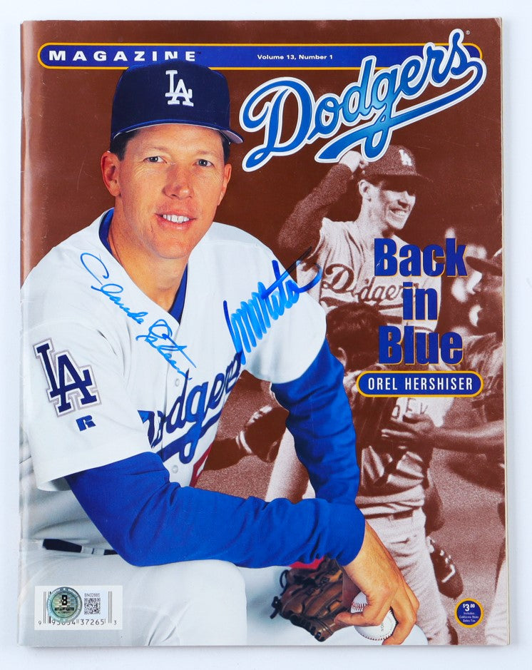 Claude Osteen & Manny Mota Signed 2000 Los Angeles Dodgers Magazine Vol. 13 #1 (Beckett)