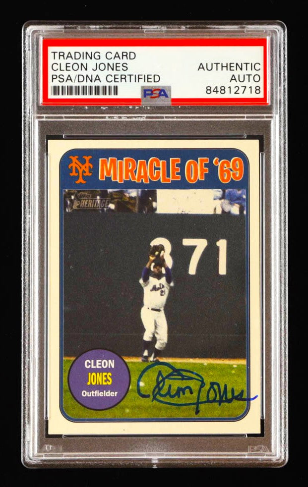 Cleon Jones New York Mets Signed 2018 Topps Heritage Miracle of '69 #MO69CJ (PSA)