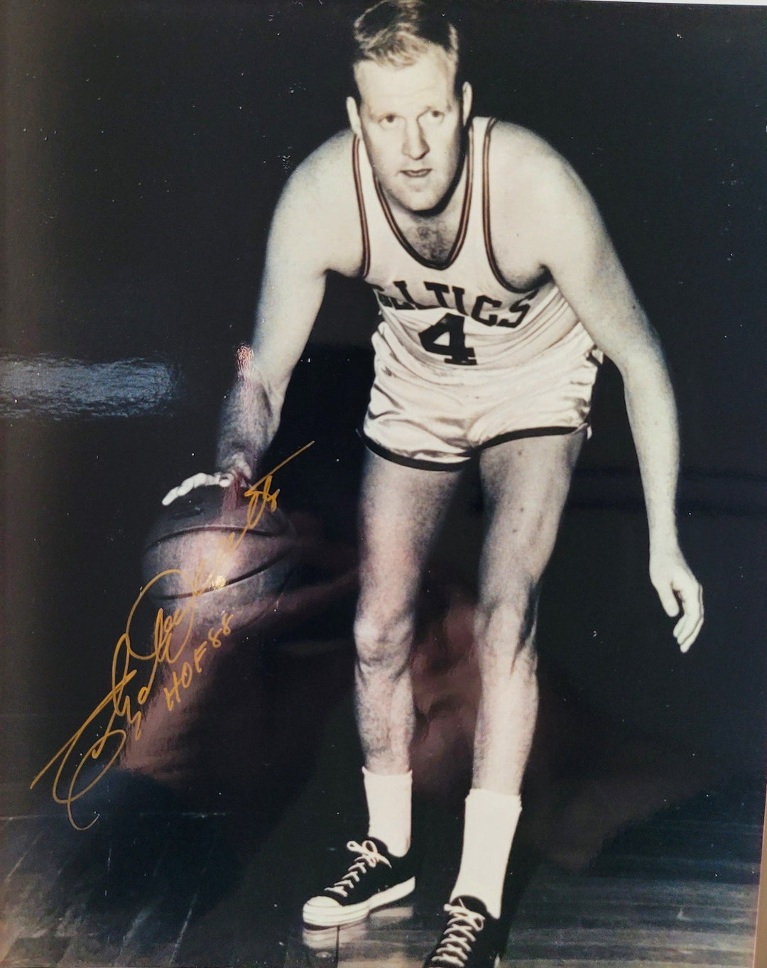 Clyde Lovellette Boston Celtics and Hall of Famer Signed and Inscribed HOF 88 Vintage 8x10 (Tripe Crown Sports Collectibles LOA)