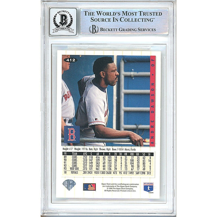 Andre Dawson Boston Red Sox Signed 1994 Collectors Choice BAS BGS Auto-10 Graded
