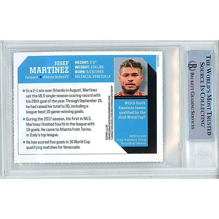 Josef Martinez Atlanta United Signed 2018 SI for Kids Soccer Card Beckett Auth Auto Slab
