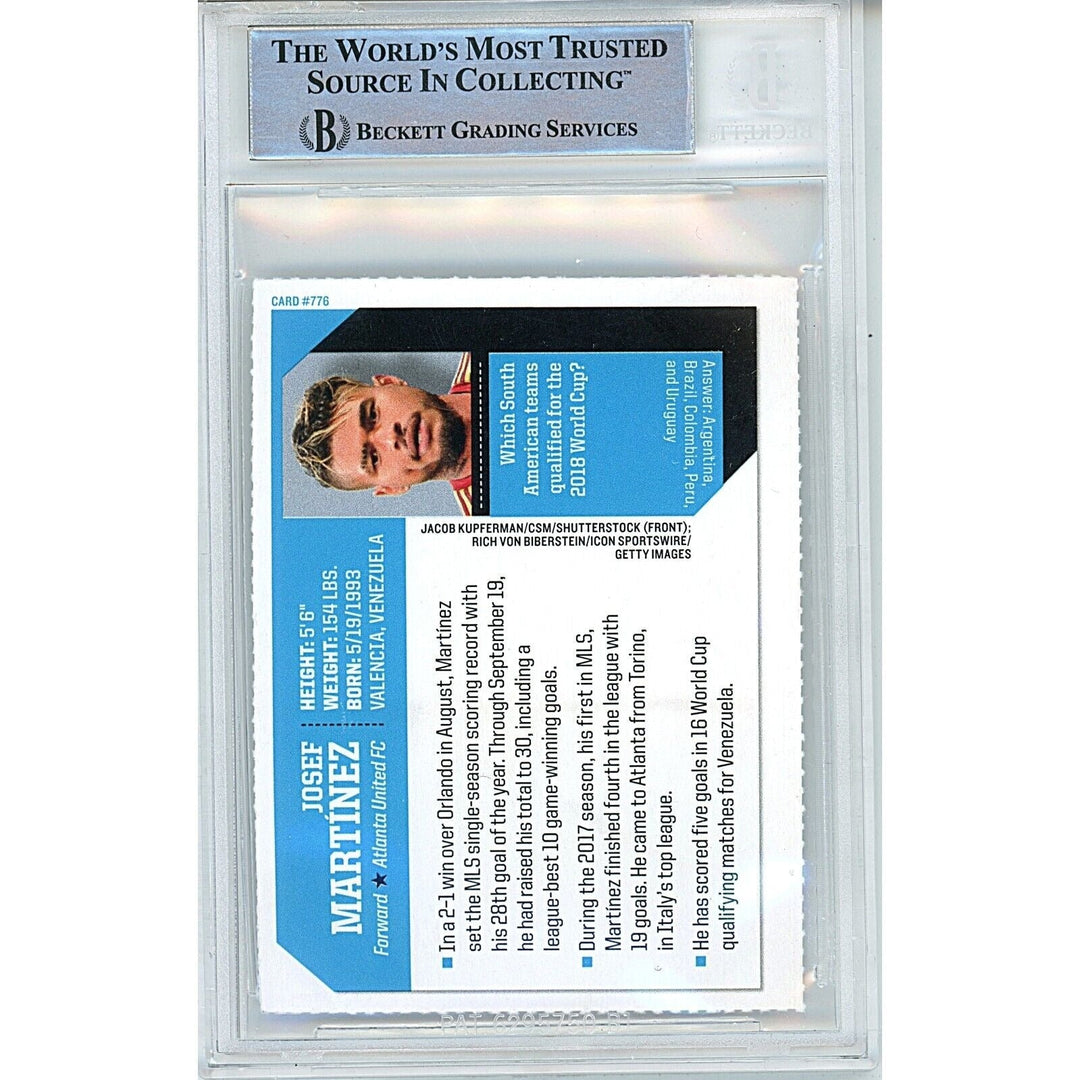 Josef Martinez Atlanta United Signed 2018 SI for Kids Soccer Card Beckett Auth Auto Slab