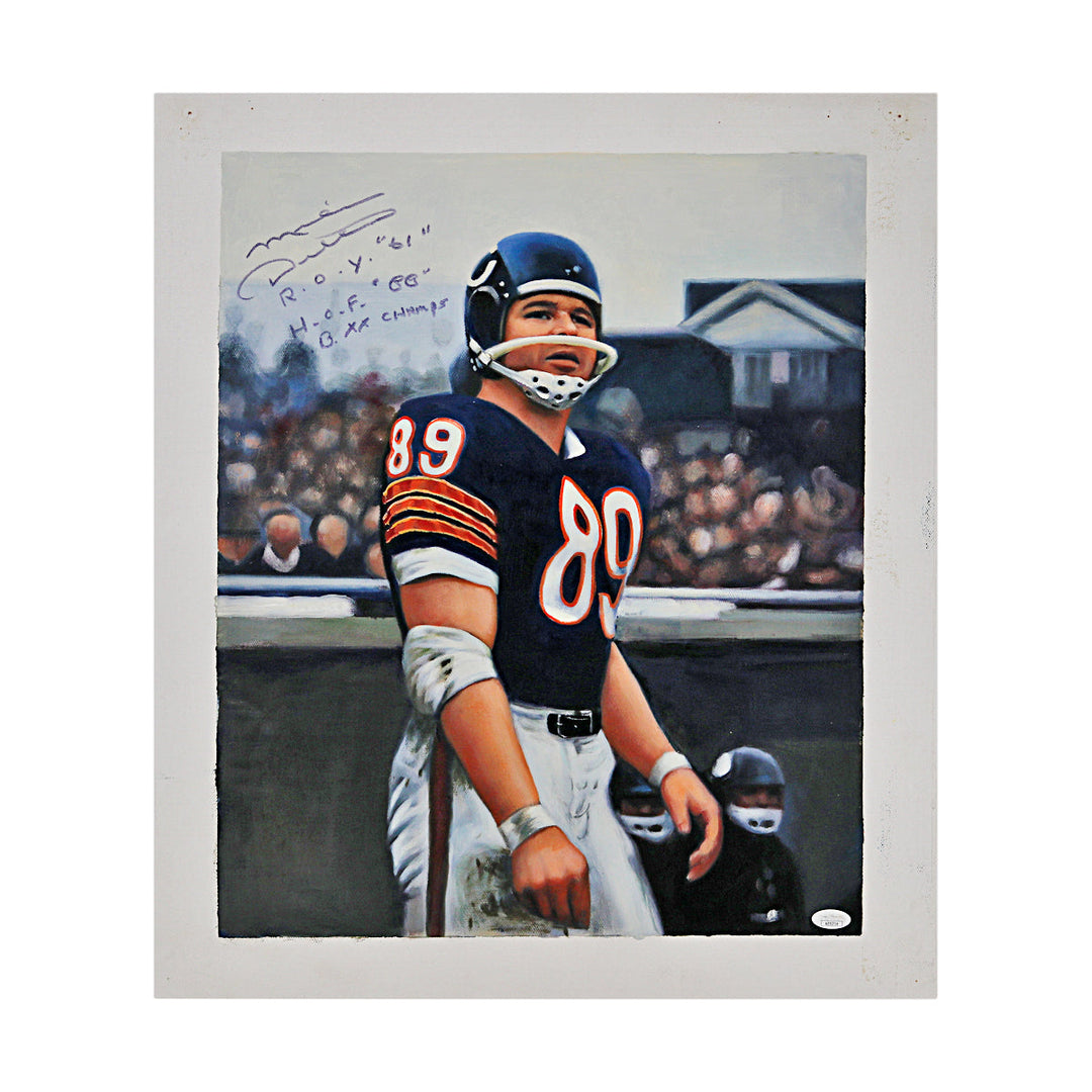 Mike Ditka Chicago Bears Autographed Signed Inscribed Canvas Artwork  (JSA COA)
