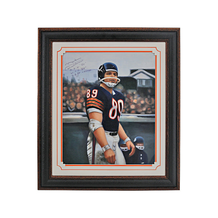 Mike Ditka Chicago Bears Autographed Signed Framed and Inscribed "ROY 61, HOF 88, SB XX Champs" 17x21 Canvas Litho (Brandon Steiner LOA)