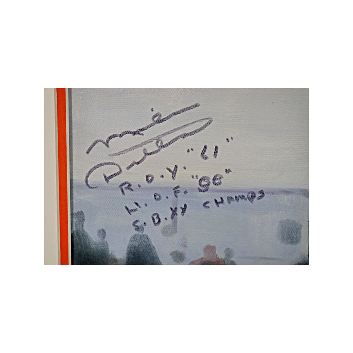 Mike Ditka Chicago Bears Autographed Signed Framed and Inscribed "ROY 61, HOF 88, SB XX Champs" 17x21 Canvas Litho (Brandon Steiner LOA)