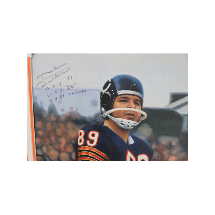 Mike Ditka Chicago Bears Autographed Signed Framed and Inscribed "ROY 61, HOF 88, SB XX Champs" 17x21 Canvas Litho (Brandon Steiner LOA)