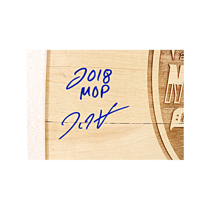 Donte DiVincenzo/Jay Wright Villanova University Dual Signed and Inscribed "2018 MOP" "Go Cats" 12"x15" Authentic Piece of Engraved 2018 Final Four Court (CX Auth)