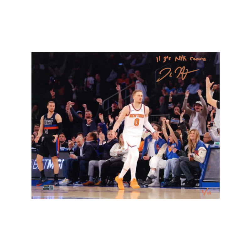 Donte DiVincenzo New York Knicks Autographed and Inscribed "11  3's NYK Record" 11x14 Limited Edition of 11 Record Breaking 3 Point Game Photograph (CX Auth)