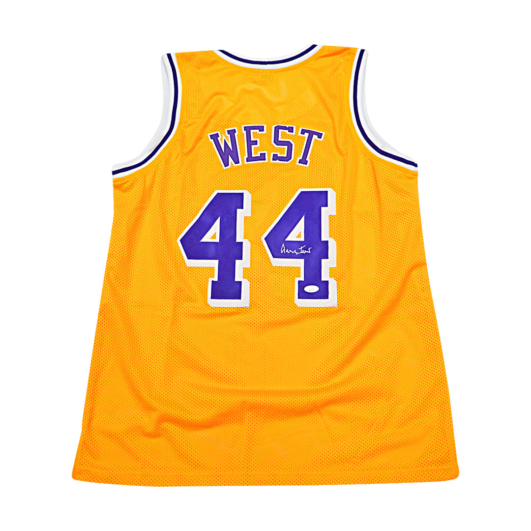Jerry West Los Angeles Lakers Autographed Yellow Custom Jersey JSA COA