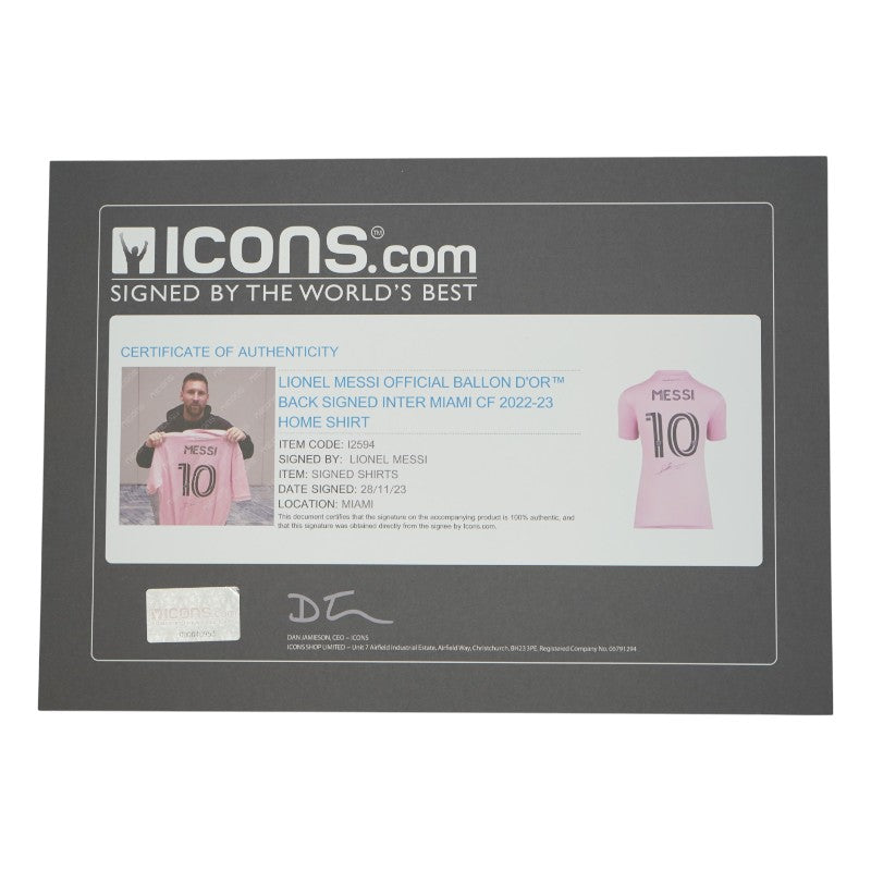 Lionel Messi Inter Miami CF Autographed Authentic Jersey Icons LOA