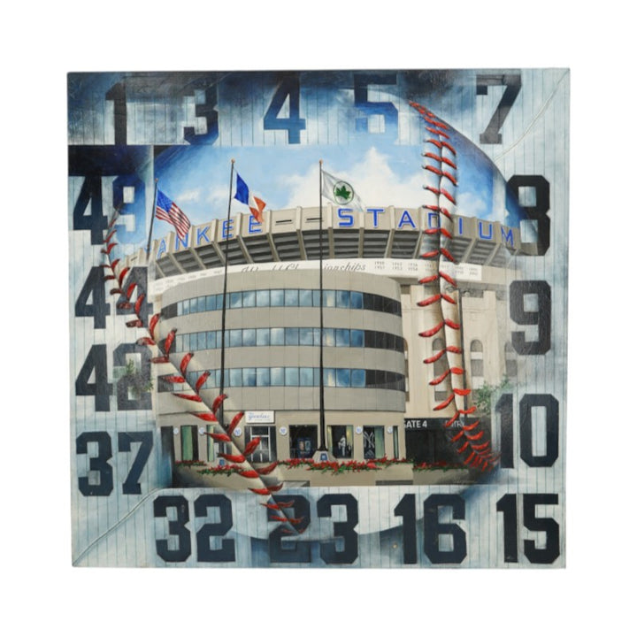 Yankee Stadium Retired Numbers Orginal 36x36 Canvas Painting by Veronika Loginova