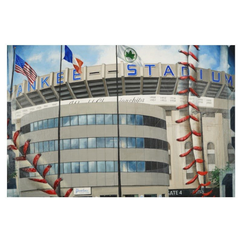 Yankee Stadium Retired Numbers Orginal 36x36 Canvas Painting by Veronika Loginova