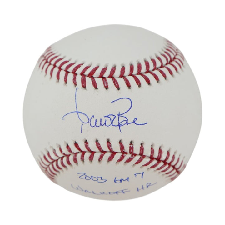 Aaron Boone New York Yankees Autographed Inscribed 2003 GM 7 Walkoff HR MLB Baseball (CX Auth) (Copy)