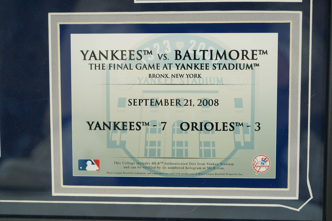 New York Yankees 2008 Framed Dirt Collage Steiner LOA