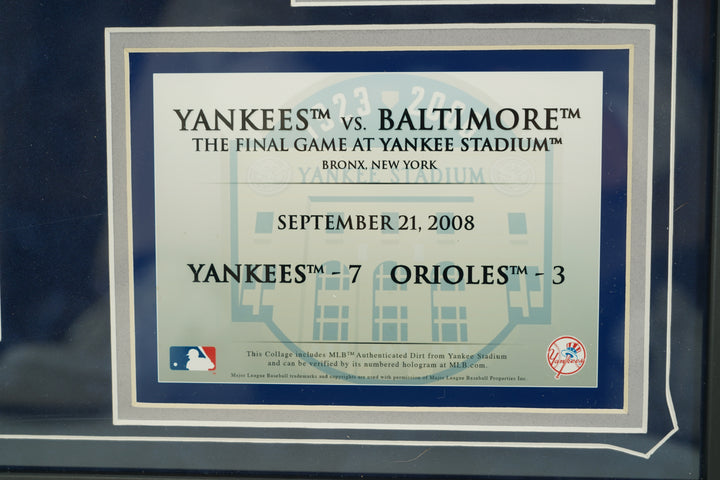 New York Yankees 2008 Framed Dirt Collage Steiner LOA