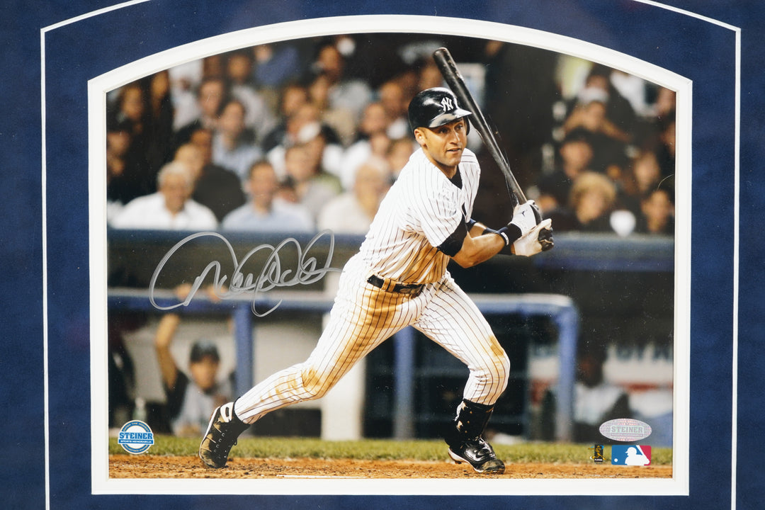 Derek Jeter New York Yankees Autographed Inscribed Photo Baseball Shadowbox Steiner COA
