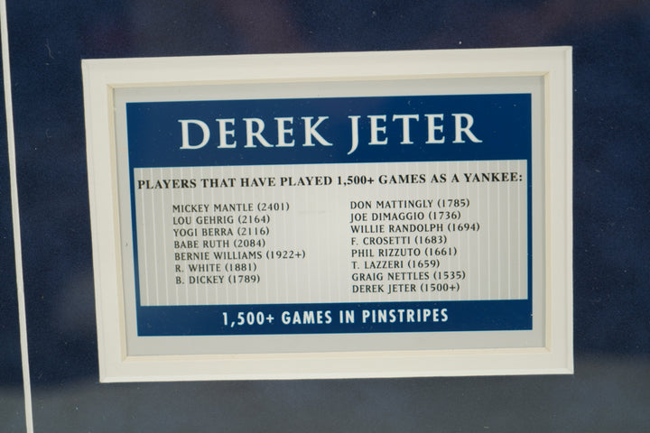 Derek Jeter New York Yankees Autographed Inscribed Photo Baseball Shadowbox Steiner COA