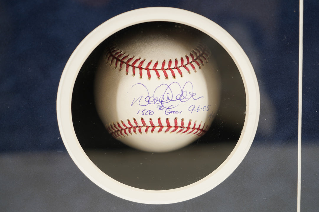 Derek Jeter New York Yankees Autographed Inscribed Photo Baseball Shadowbox Steiner COA
