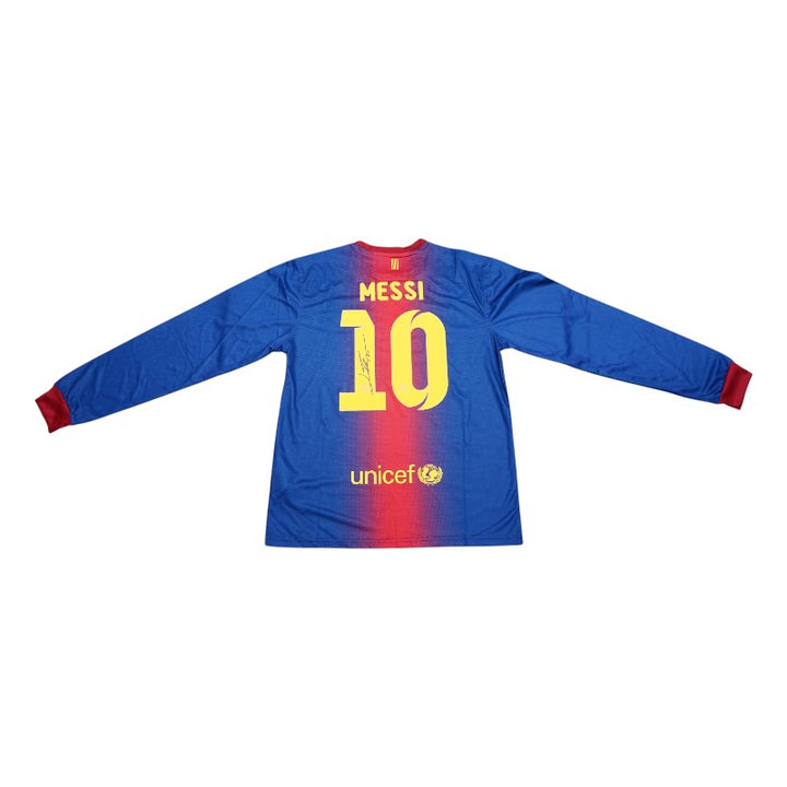 Lionel Messi FC Barcelona Autographed Authentic Jersey Icons LOA