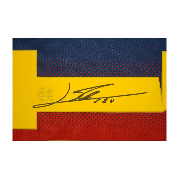 Lionel Messi FC Barcelona Autographed Authentic Jersey Icons LOA