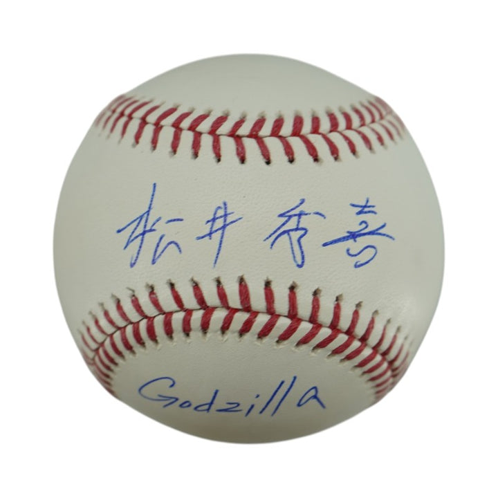 Hideki Matsui New York Yankees Kanji Autographed Inscribed Godzilla OMLB Baseball CX Auth