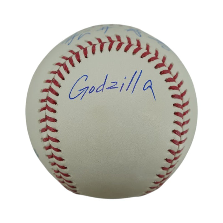 Hideki Matsui New York Yankees Kanji Autographed Inscribed Godzilla OMLB Baseball CX Auth