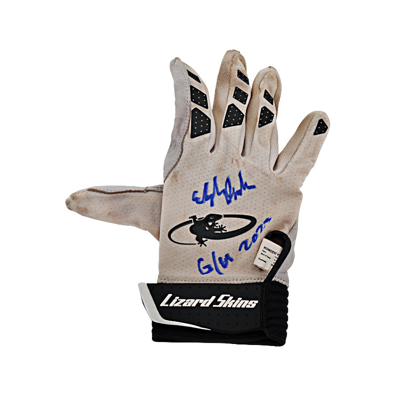 Elijah Dunham New York Yankees Autographed & Inscribed "GU 2023" Right Game Used AA Lizard Skins White/Black Batting Glove