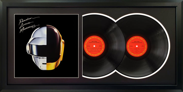 Daft Punk Random Access Memories Genuine Double Vinyl Records & Cover Professionally Framed 17.5 x 34.5 Wall Display with a Black Mat