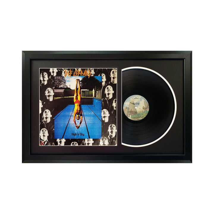 Def Leppard High N' Dry Genuine Vinyl Record & Cover Professionally Framed Display with a Black Mat