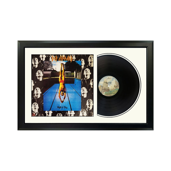 Def Leppard High N' Dry Genuine Vinyl Record & Cover Professionally Framed Display with a White Mat