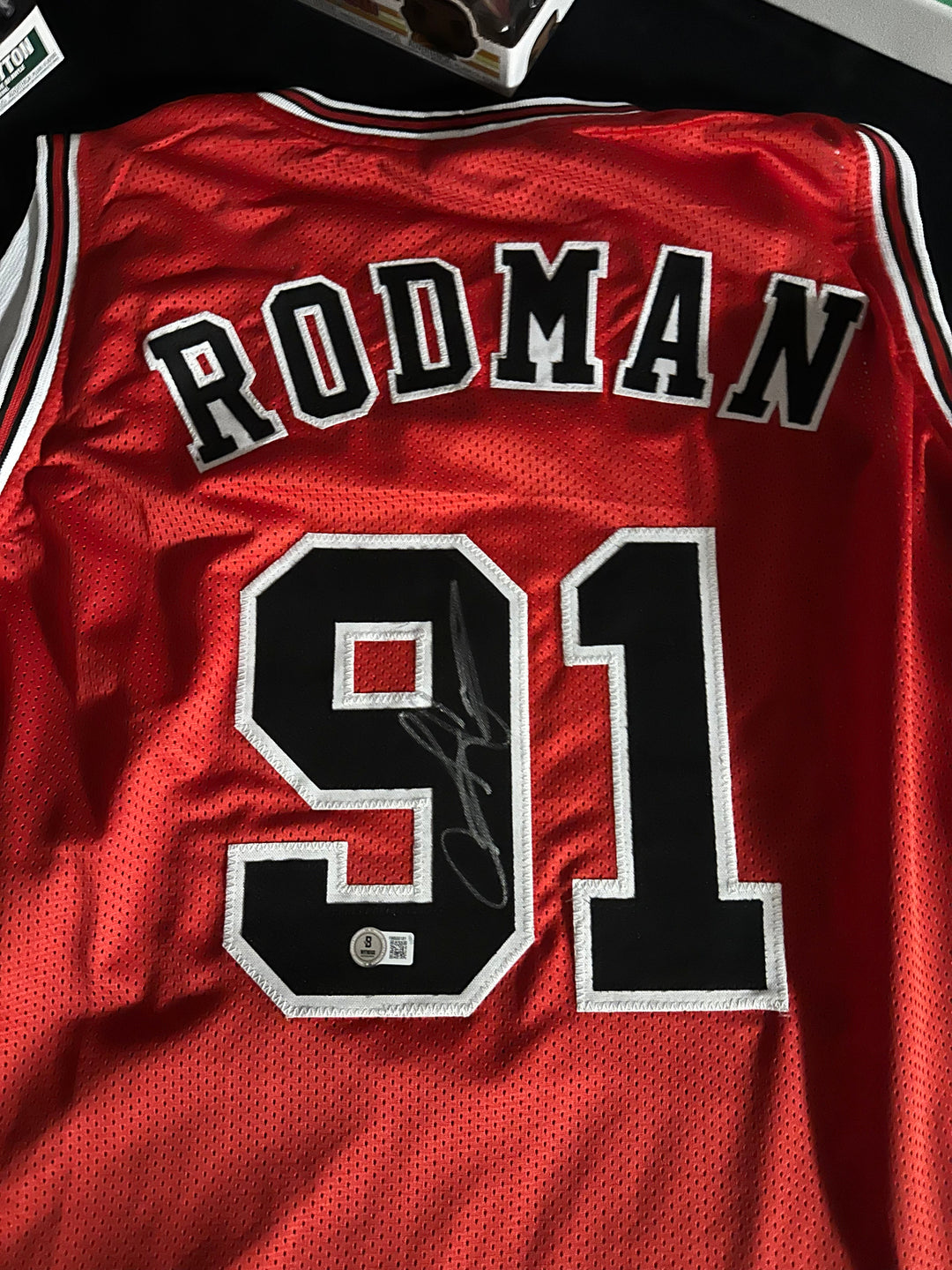 Dennis Rodman signed custom Bulls jersey 
