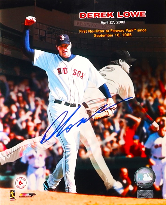 Derek Lowe Boston Red Sox Signed April 27, 2002 - First No-Hitter at Fenway Park Since Sept. 16, 1965 8x10 Photo (NEP Hologram)