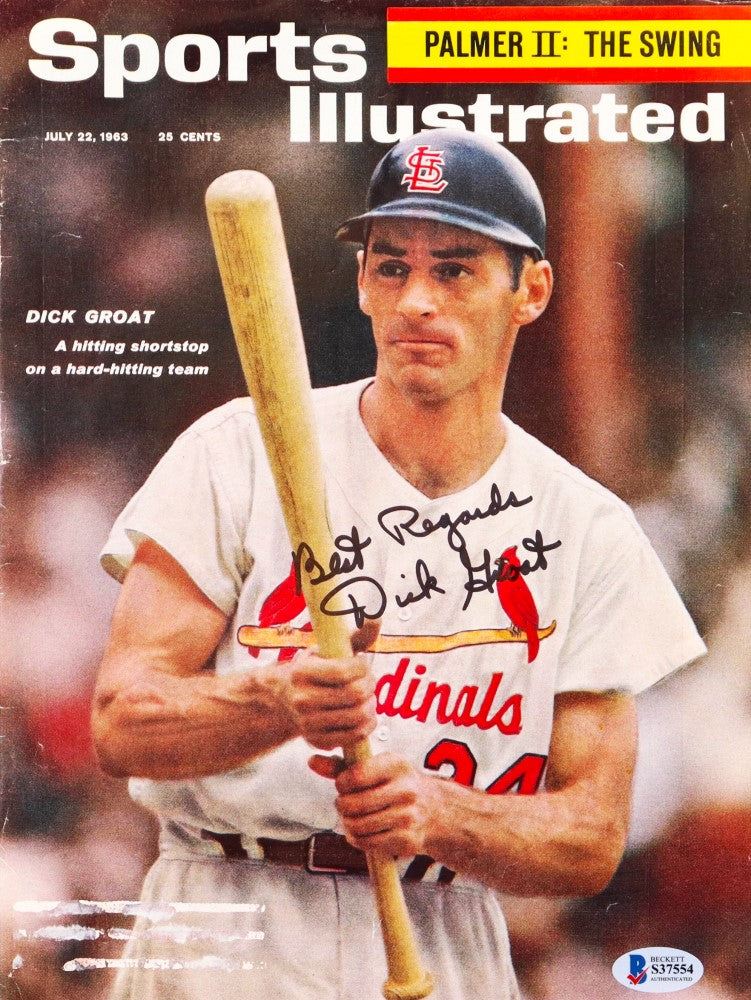 Dick Groat St. Louis Cardinals Signed 1963 Sports Illustrated Magazine Cover Inscribed Best Regards (Beckett)