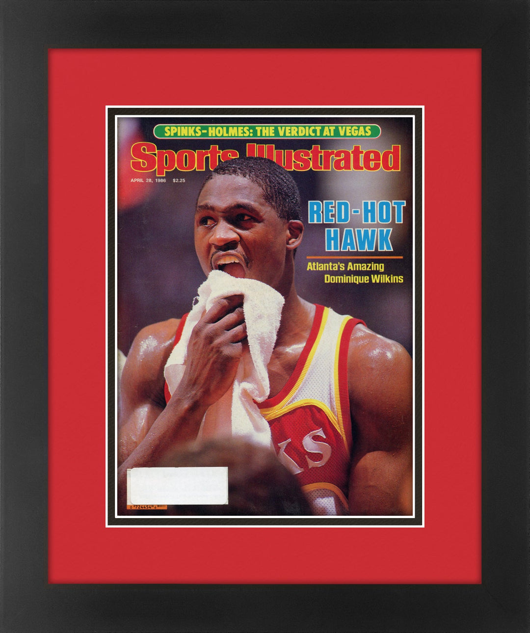 Dominique Wilkins Atlanta Hawks Vintage Sports Illustrated Magazine April 28,1986 Original Issue Professionally Matted and Framed 14.25 x 17