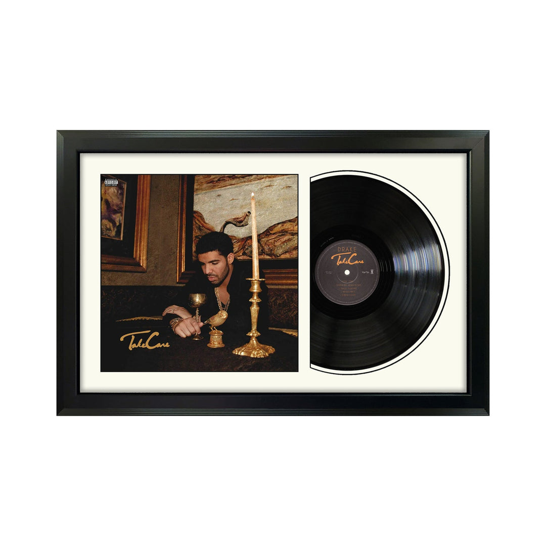 Drake Take Care Genuine Vinyl Record & Cover Professionally Framed 17.5  x 26.5  Wall Display with a White Mat