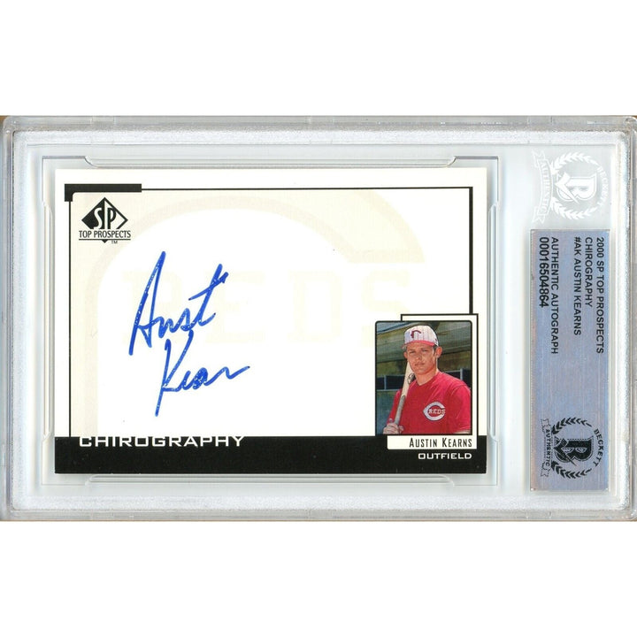 Austin Kearns Cincinnati Reds Signed 2000 SP Chirography Card Beckett Authentic Auto Slab