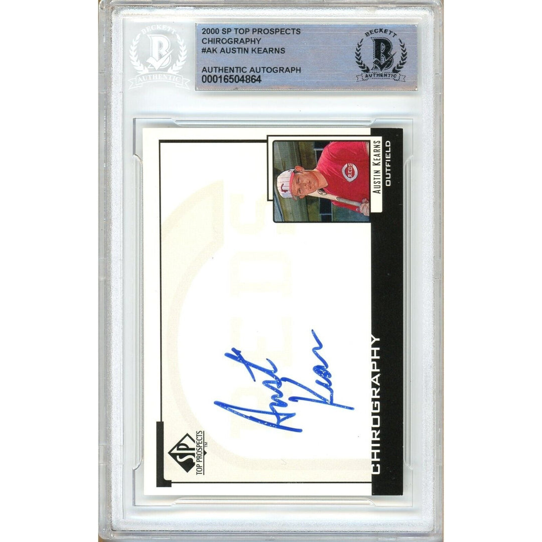 Austin Kearns Cincinnati Reds Signed 2000 SP Chirography Card Beckett Authentic Auto Slab