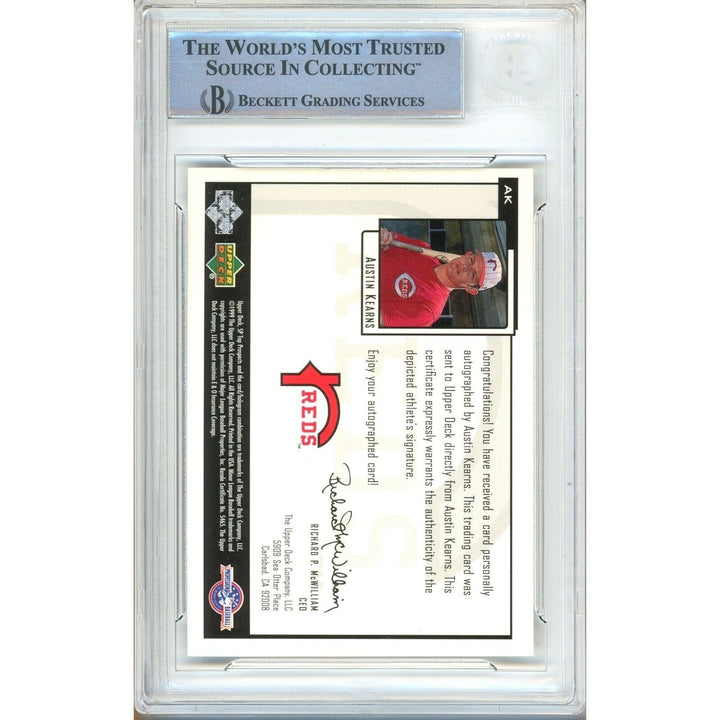 Austin Kearns Cincinnati Reds Signed 2000 SP Chirography Card Beckett Authentic Auto Slab