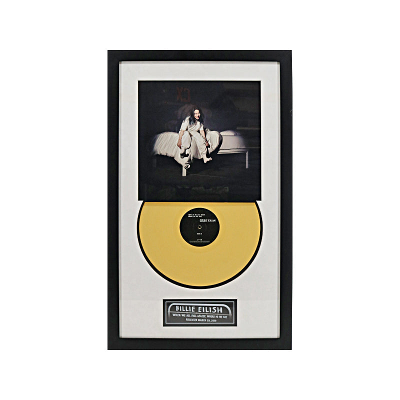 Billie Eilish When We All Fall Asleep, Where Do We Go Vinyl Record Framed Collage