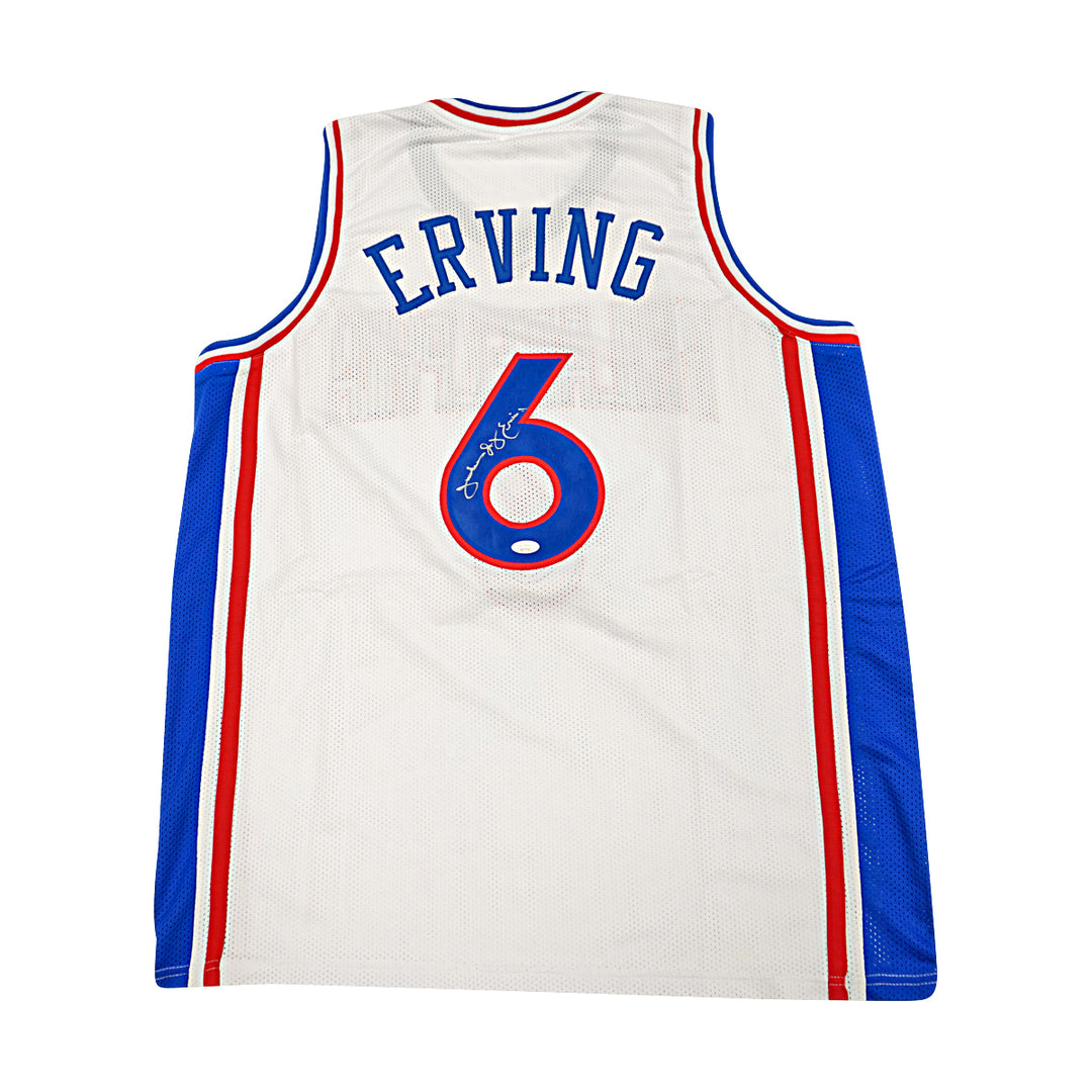 Julius Erving Philadelphia 76ers Autographed Inscribed Custom Jersey JSA COA