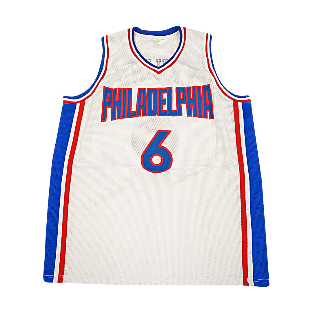 Julius Erving Philadelphia 76ers Autographed Inscribed Custom Jersey JSA COA