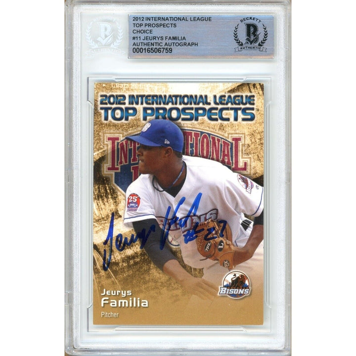 Jeurys Familia New York Mets Signed 2012 International League Card Beckett Auth Auto Slab